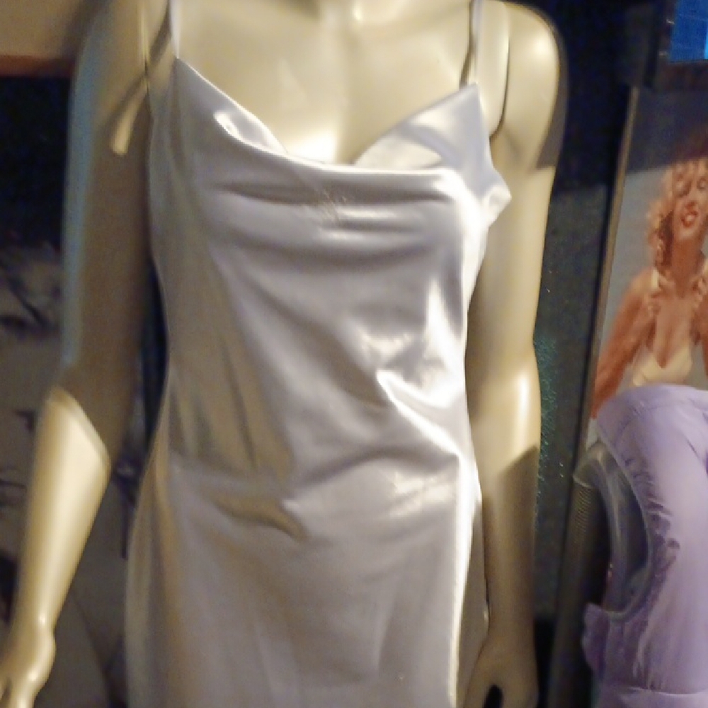 Elegant White Satin Slip Dress